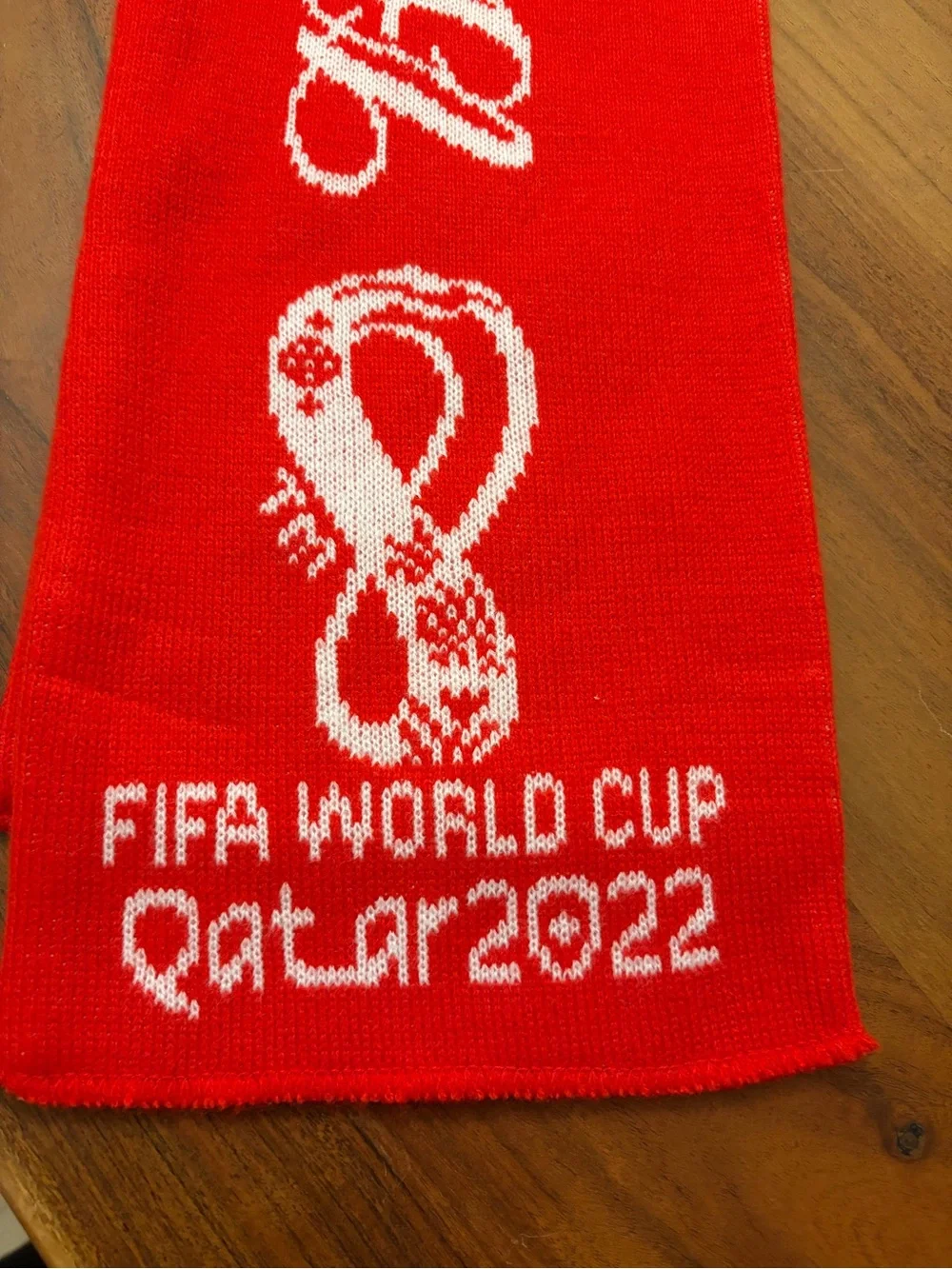 Budweiser Red and White FIFA World Cup Knit Scarf Qatar 2022